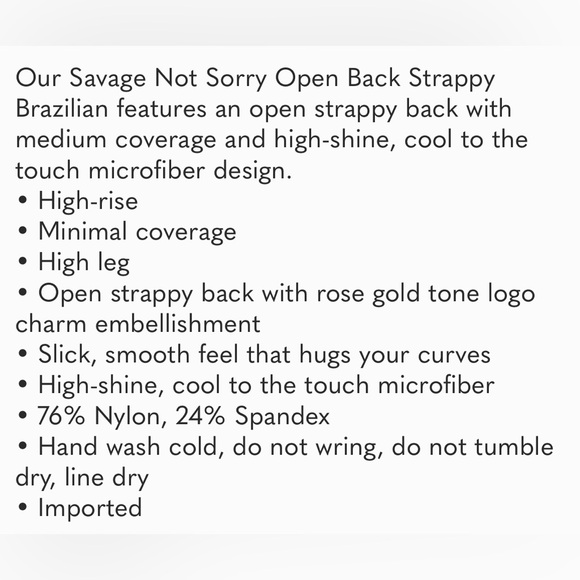 SAVAGE✖️FENTY Not Sorry Strappy Brazilian Panty NWT - Picture 9 of 9